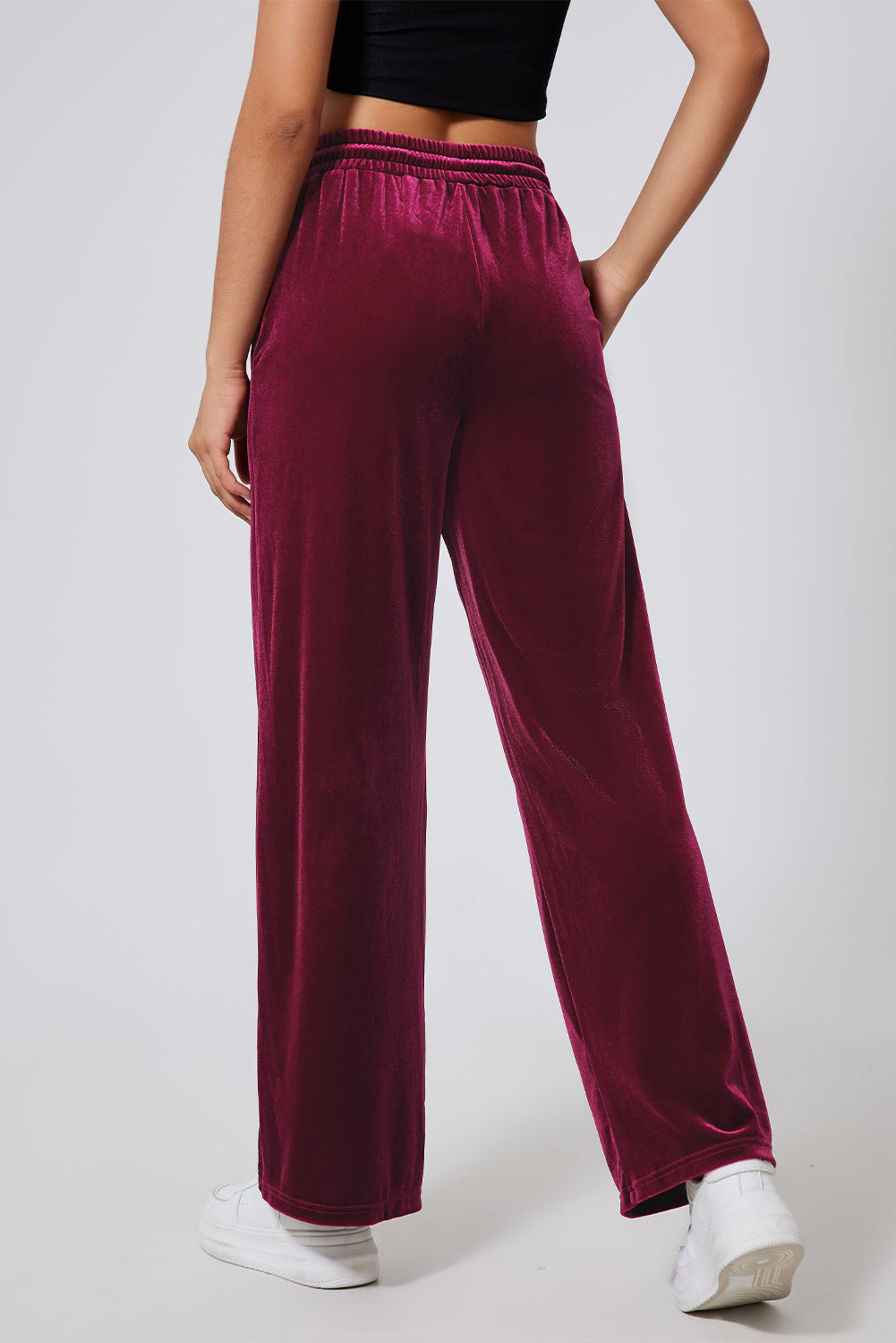 Drawstring Wide Leg Active Pants