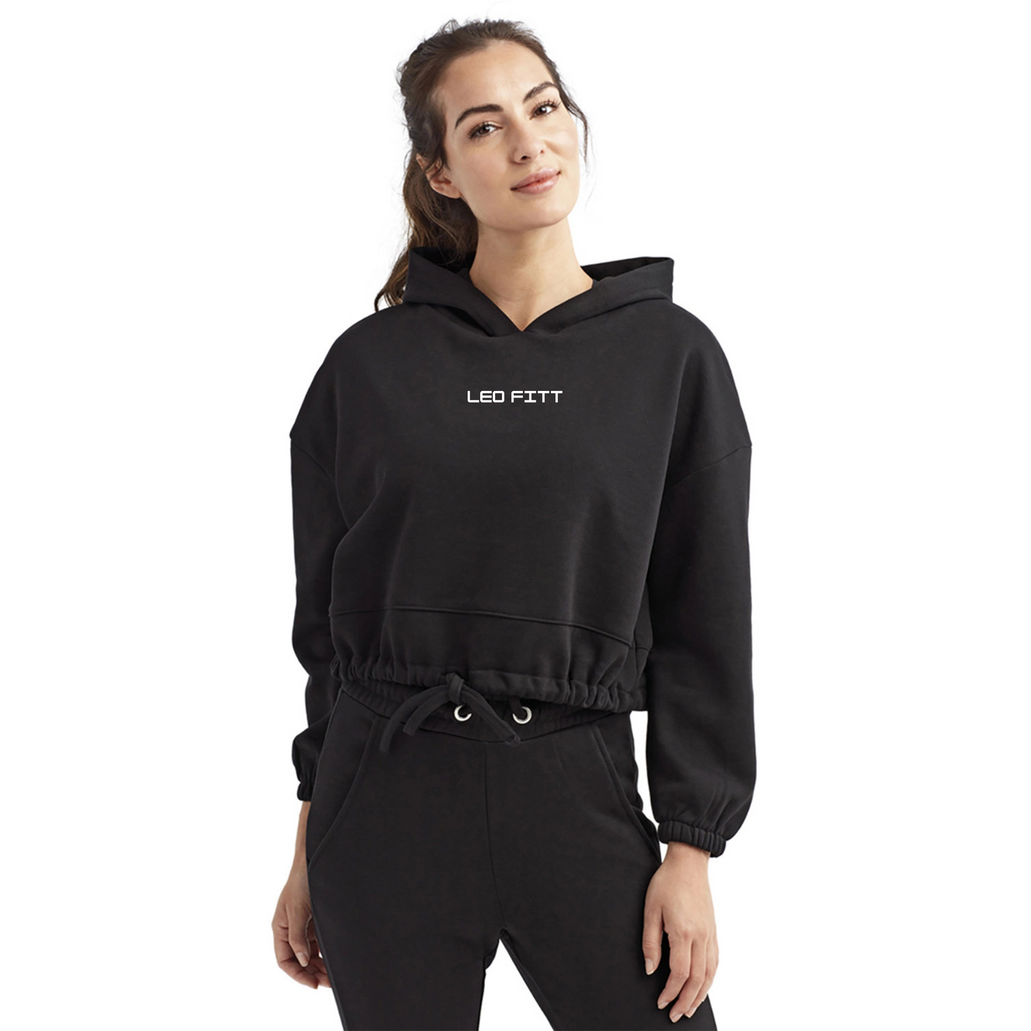 Ladies' Cropped Oversize Hooded Sweatshirt