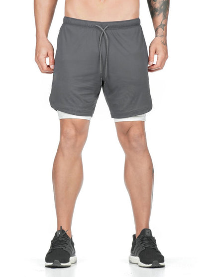 Tide brand new summer sports casual shorts men's fake two-piece five-point pants