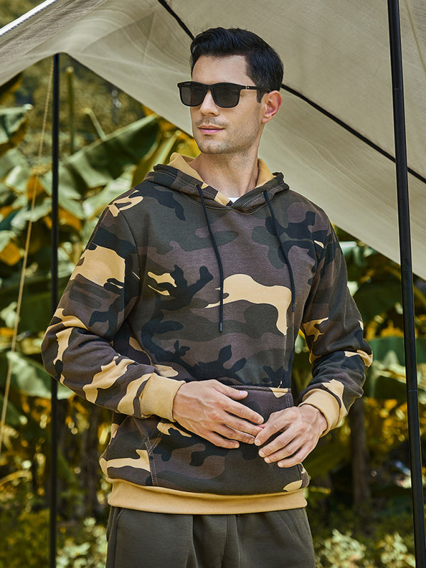 Men's casual camouflage print fashion hooded sweatshirt