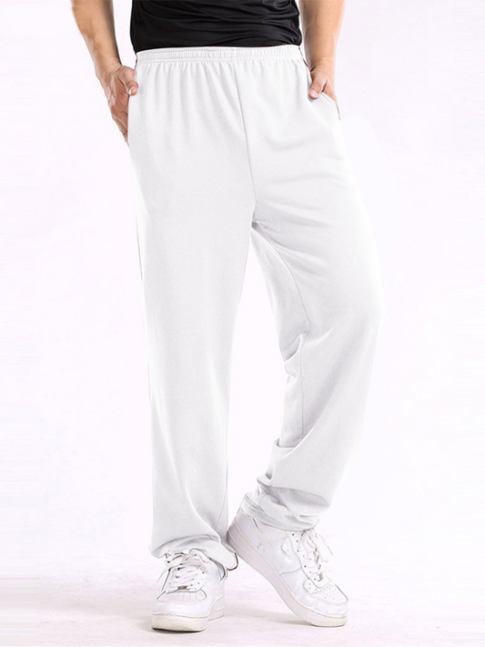 Men's casual straight solid color loose trousers