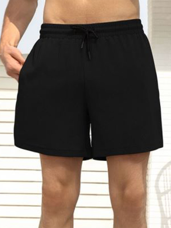 Men's casual sports shorts running shorts quick-drying lined double-layer woven shorts