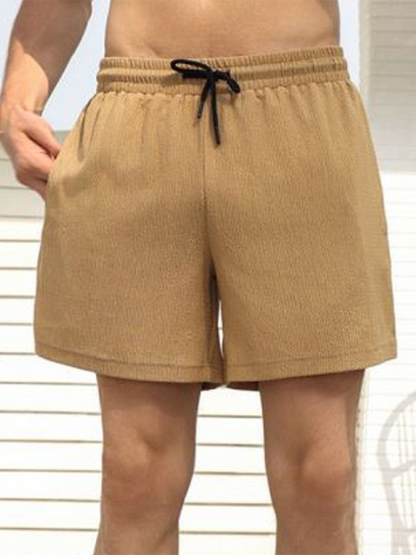 Men's casual sports shorts running shorts quick-drying lined double-layer woven shorts