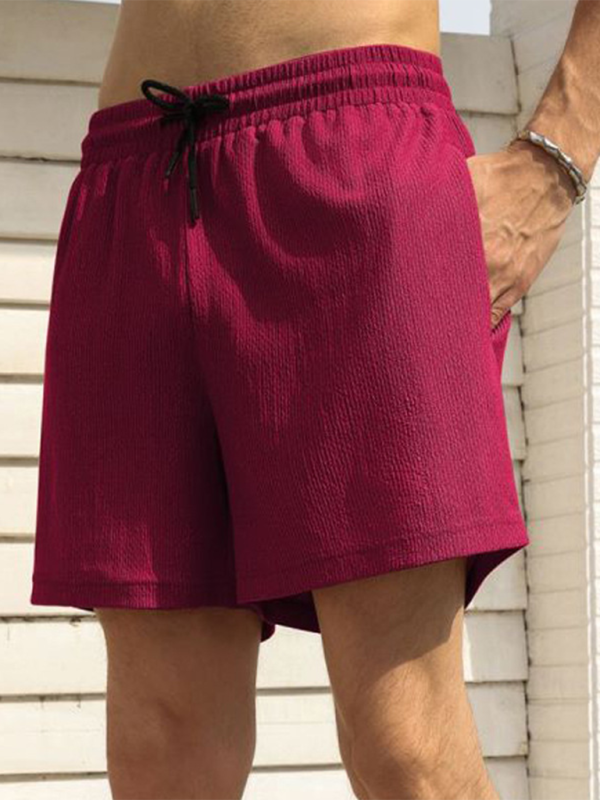 Men's casual sports shorts running shorts quick-drying lined double-layer woven shorts