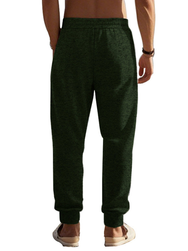 Men's sports trousers casual cationic sweatpants zipper cuffs slim fit sweatpants