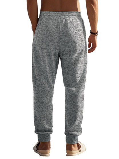 Men's sports trousers casual cationic sweatpants zipper cuffs slim fit sweatpants