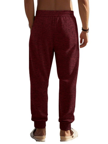 Men's sports trousers casual cationic sweatpants zipper cuffs slim fit sweatpants