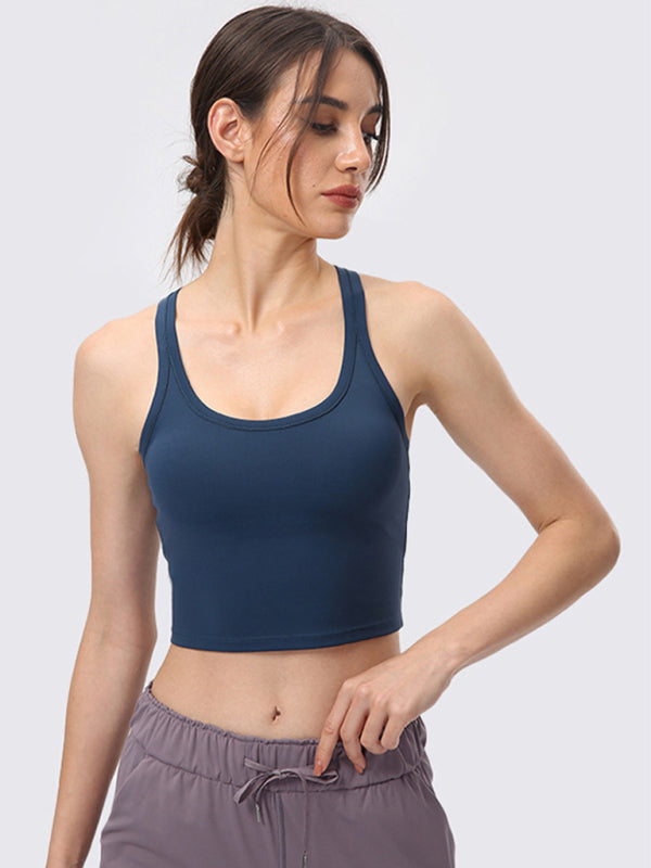 Yoga vest with chest pads antibacterial nude sports bra all-in-one beautiful back bra