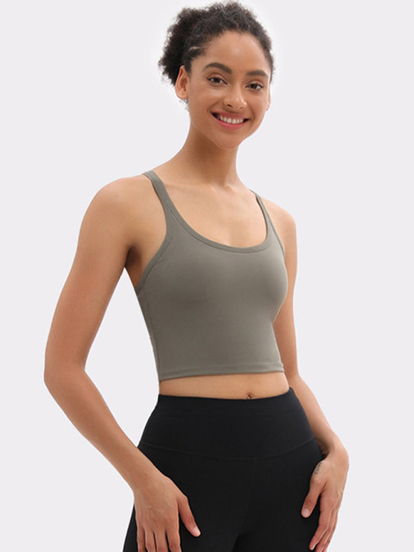 Yoga vest with chest pads antibacterial nude sports bra all-in-one beautiful back bra