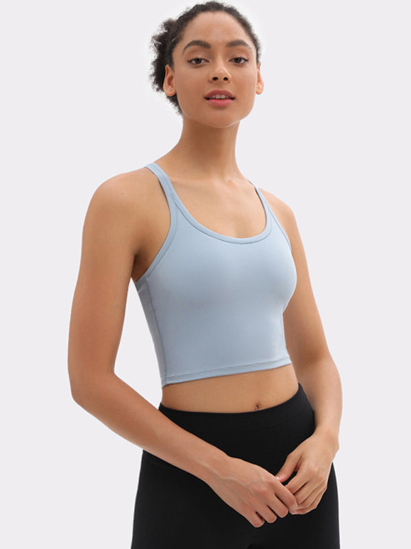 Yoga vest with chest pads antibacterial nude sports bra all-in-one beautiful back bra